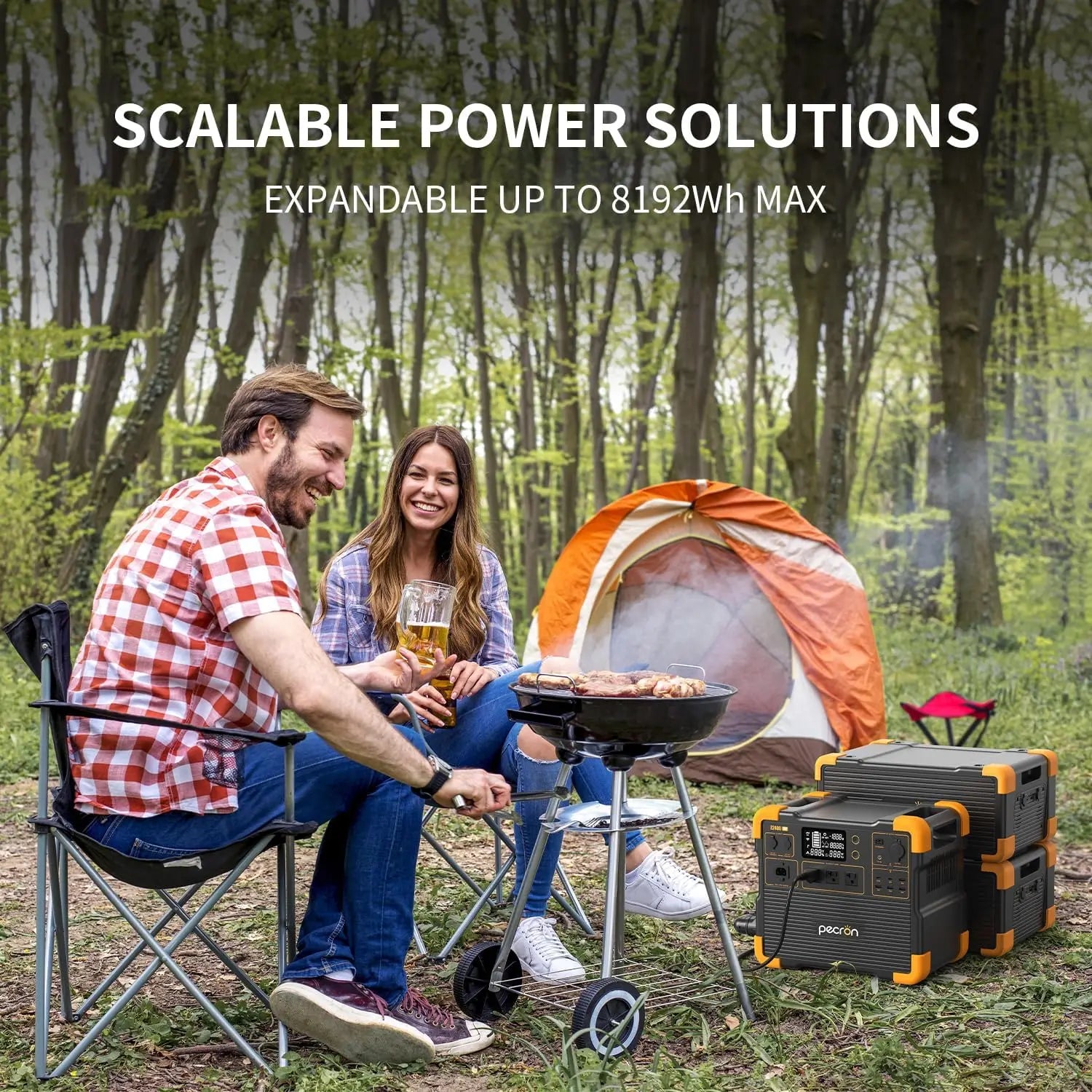 2400W Portable Power Station – Pecron E2400LFP, 2048Wh LiFePO4, Fast Solar Charging