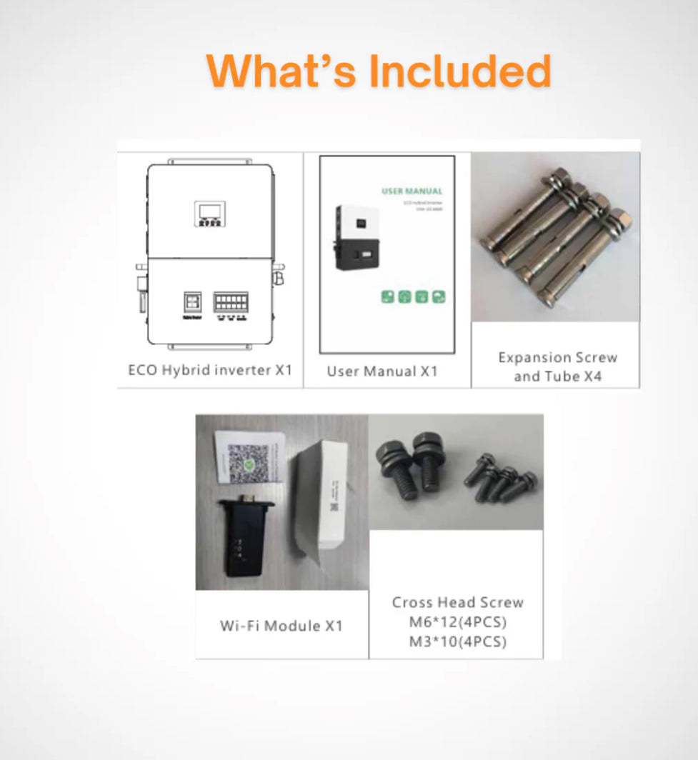 Luxpower LXP6K (SNA-US 6000) - Hybrid / Off-Grid Solar Inverter | 8000W PV Input | 6000W Output | SNA 6k Split Phase | UL & CSA Approved | 6000XP