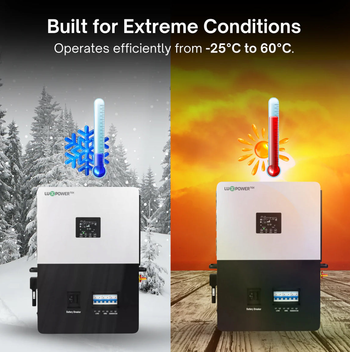 Luxpower LXP6K (SNA-US 6000) - Hybrid / Off-Grid Solar Inverter | 8000W PV Input | 6000W Output | SNA 6k Split Phase | UL & CSA Approved | 6000XP