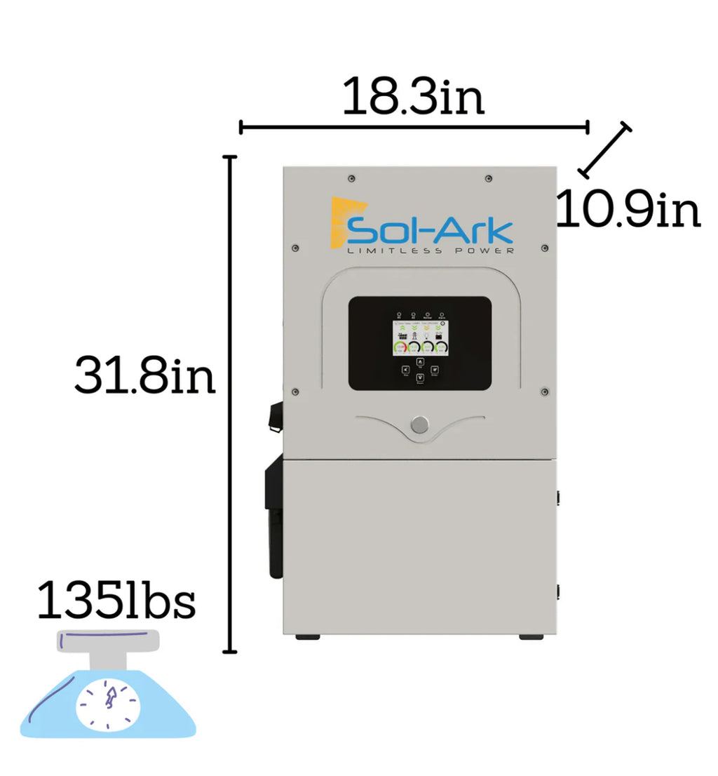 Sol-Ark 15K Hybrid Solar Power Inverter - All-In-One Inverter | With Max PV Of 19000w