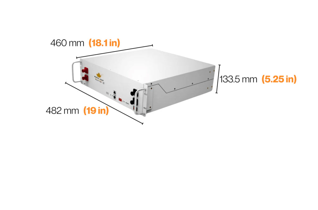 Maple Leaf 48v 100Ah Server Rack Beaver Deep Cycle Lithium Iron Phosphate Battery (LiFePO4 Battery) - W/ Advance BMS | LED Display | CAN/RS485 Port