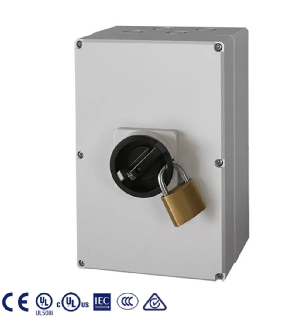 4 String - DC Disconnect | Enclosed IP66 | 32A/string | 600Vdc | 240x176x156mm | CSA & cULus Approved