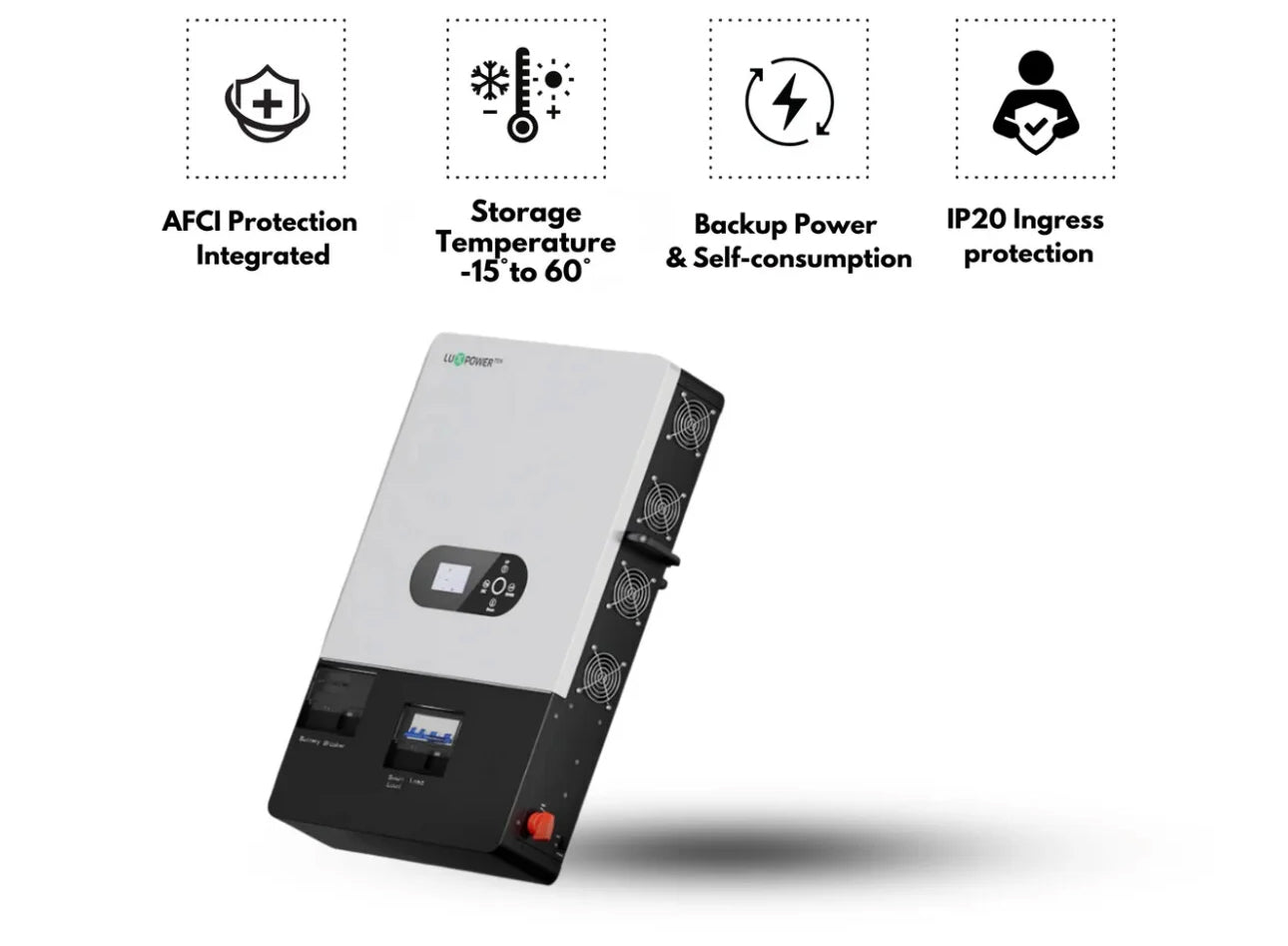 Luxpower Off Grid Split Phase Inverter 12KW(SNA-US-12K) - 12000 XP -MPPT Ranges 120V~440V | AFCI Protection | Remote Monitoring | IP20 Rating | UL & CSA Listed