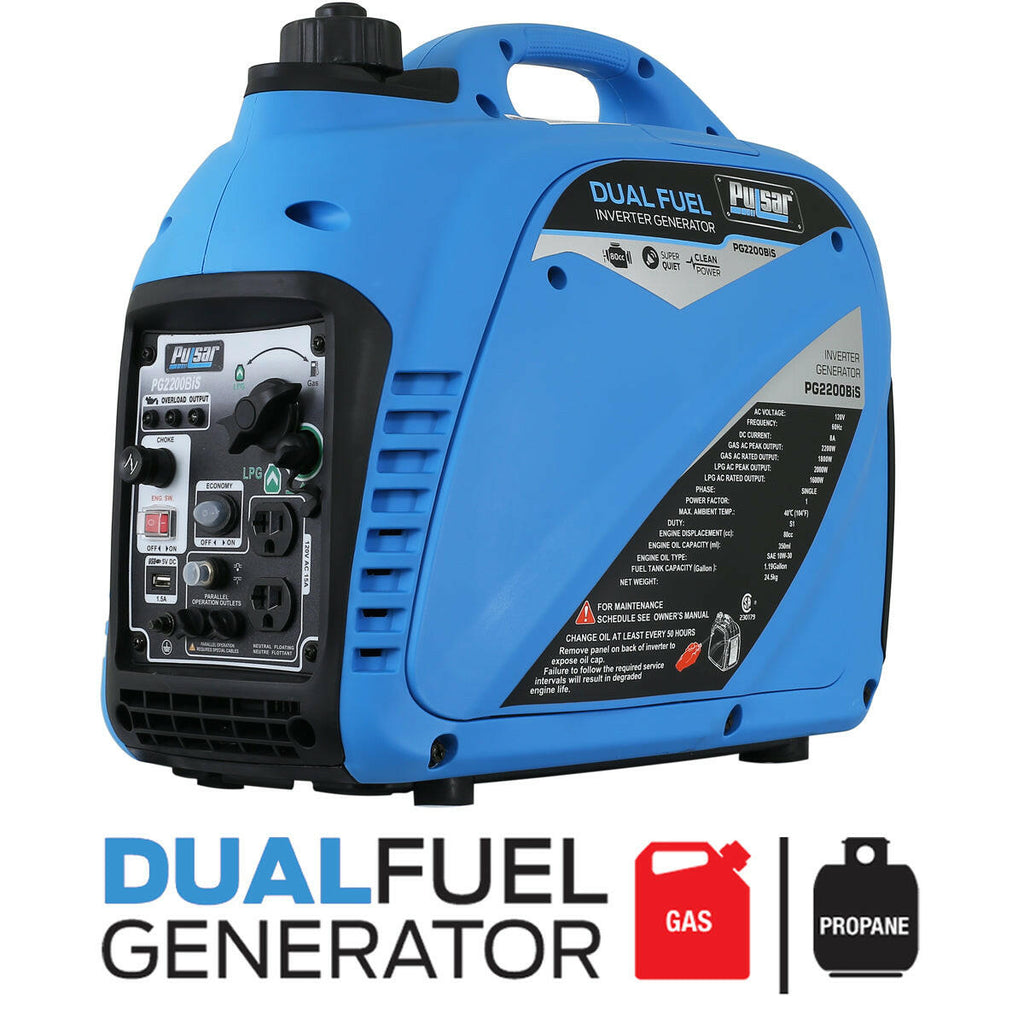 Pulsar 2200W Parallel Ready Portable Dual Fuel Inverter Generator PG2200BiS