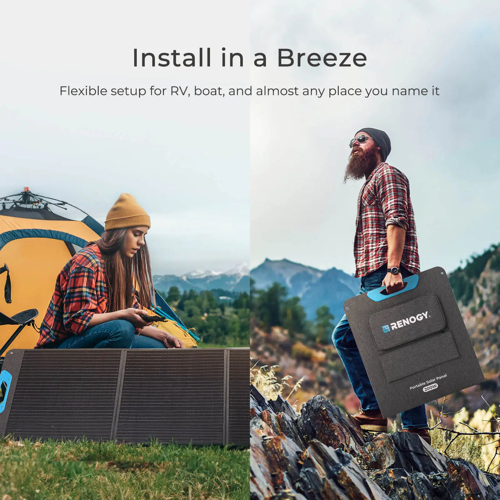 Renogy 200W Portable Solar Panel, IP65 Waterproof Foldable Solar Panel Power Backup, Solar Charger for Power Station RV Camping