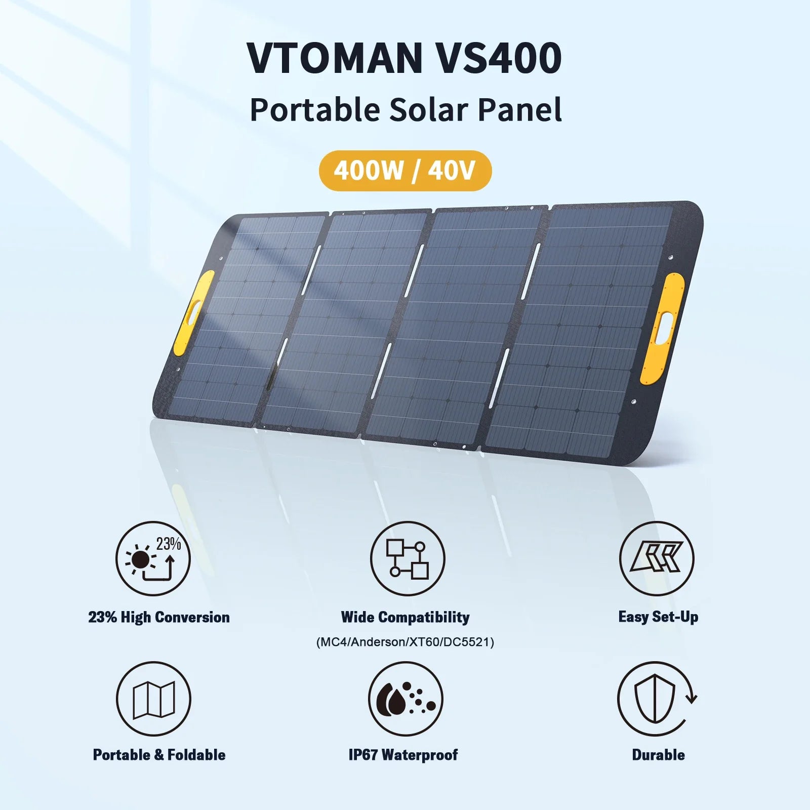 400W Foldable Solar Panel – Portable Solar Charger for FlashSpeed 1500 Power Station (Not for Jump/FlashSpeed 1000)