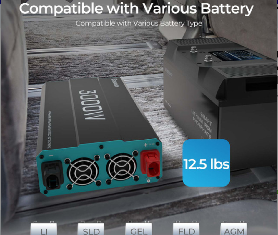3000W 12V Pure Sine Wave Inverter (New Edition)