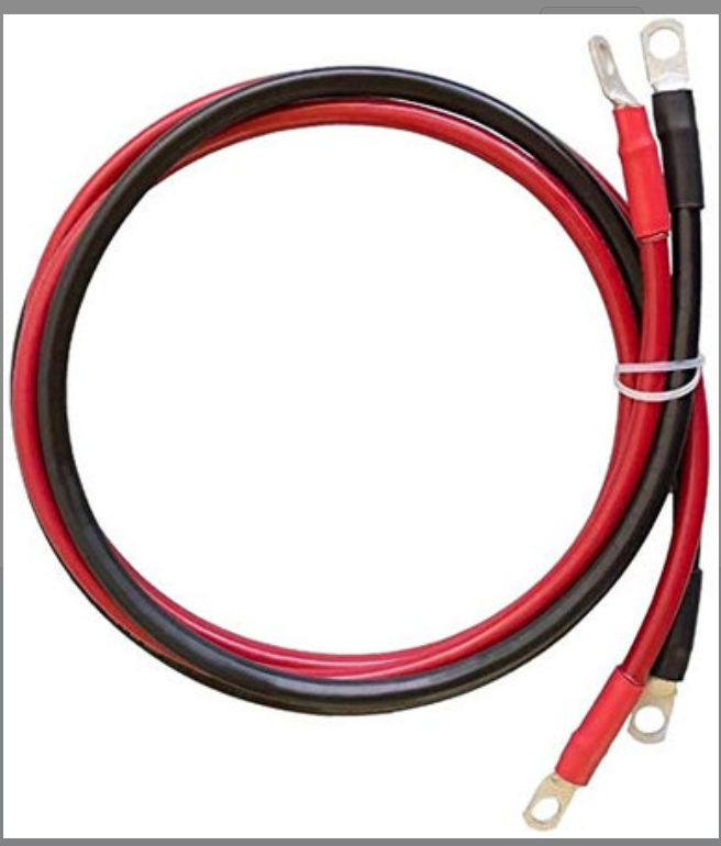 Battery Inverter Cables 5FT/1.5M 25MM¬≤/4AWG For 3/8 IN Lugs